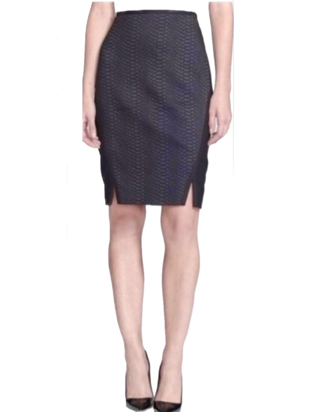 Ted Baker Snake Embossed Textured Knee Length Skirt Size 4*